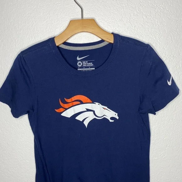 Nike Slim Fit Denver Broncos Navy Short Sleeve T Shirt M - Picture 2 of 6